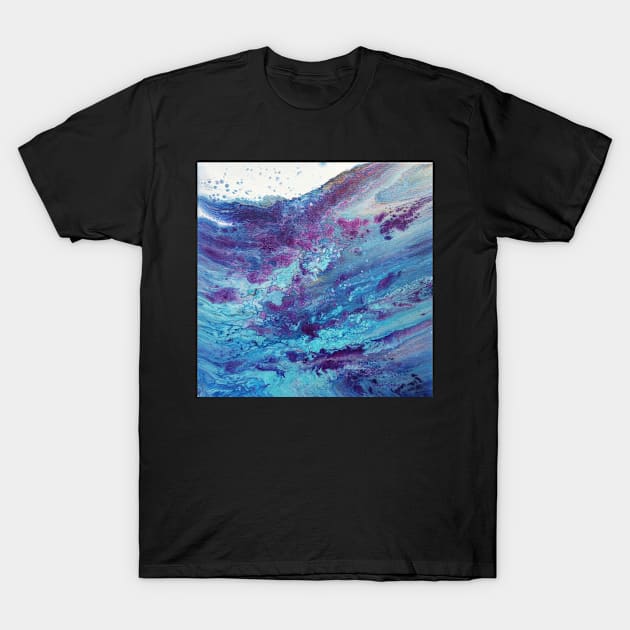 Waves Acrylic Flow Painting T-Shirt by JMarieDesigns